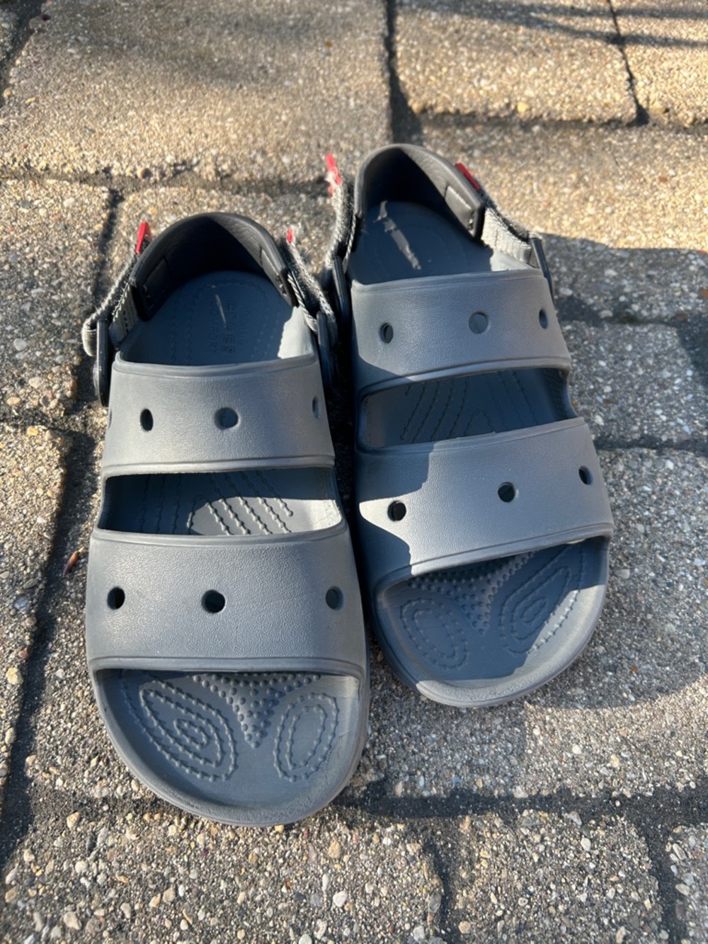 CROCS Black and Red Classic Clog Sandals